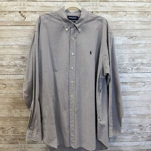 Ralph Lauren Golf Mens XL Shirt Black & White Tilden 100% Cotton Button Down‎